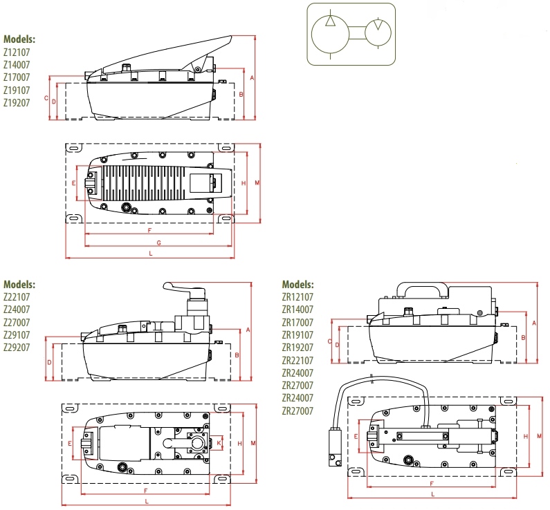 Air hydraulic pumps