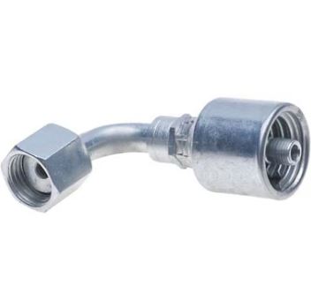 ORFS Female Flat-Face O-Ring Swivel – 90° Bent Tube – Megacrimp