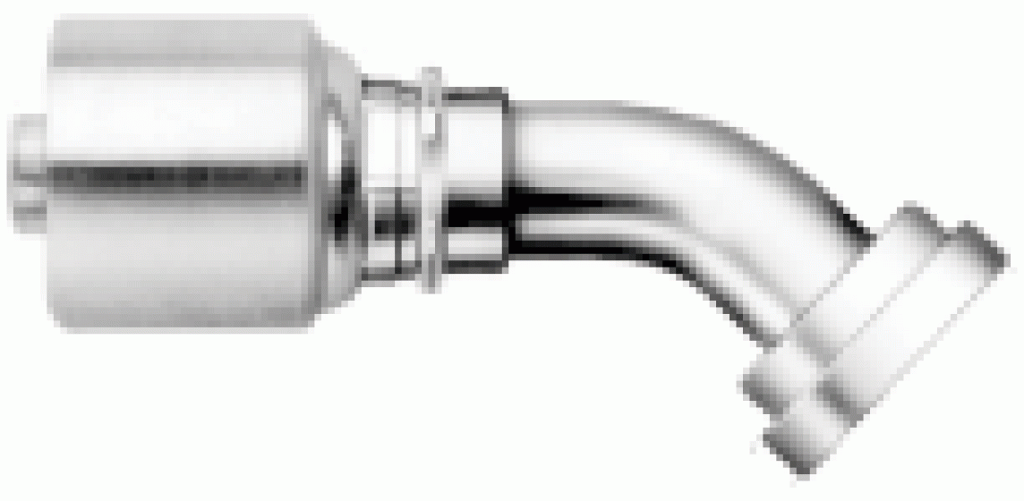 Code 61 O-Ring Flange - 45° Bent Tube - Megacrimp – MJ Hydraulic Pty Ltd