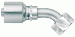 BSPP Female O-Ring Swivel – 45° Bent Tube – Megacrimp