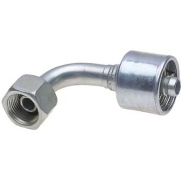 BSPP Female O-Ring Swivel - 90° Bent Tube - Megacrimp