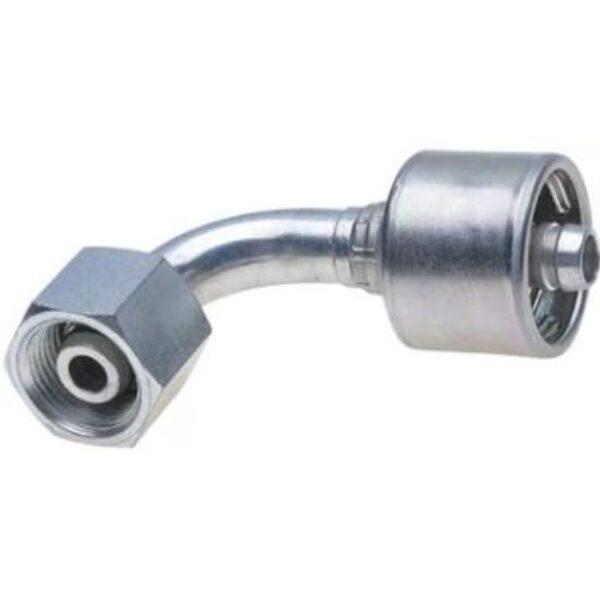 Metric Heavy Female DIN 24° Cone Swivel - 90° Bent Tube - Megacrimp
