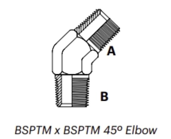 B4M - BSPTM X BSPTM 45⁰ Elbow