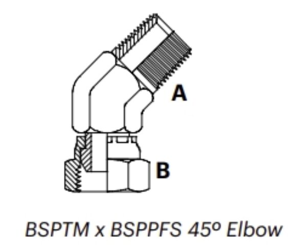 B4MFS - BSPTM X BSPPF 45⁰ Elbow