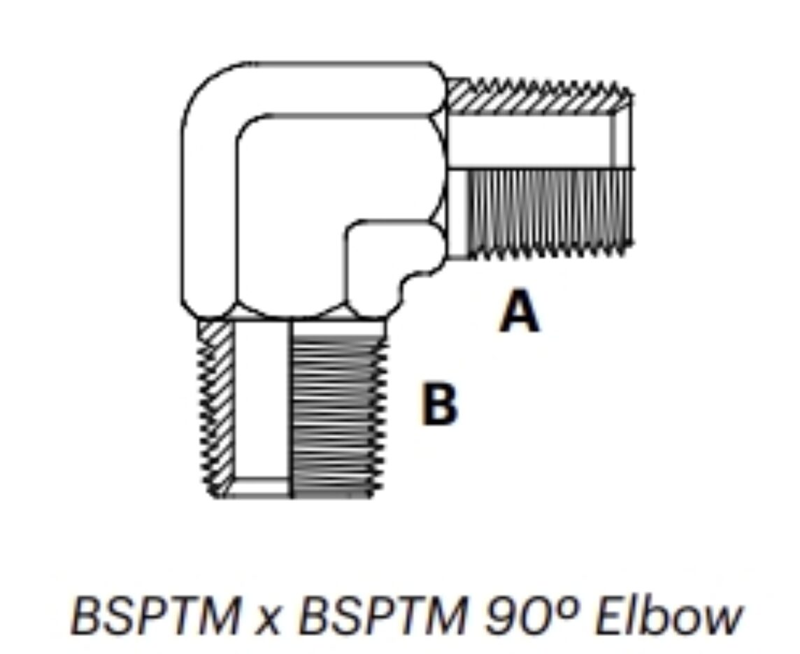 B9M BSPTM X BSPTM 90⁰ Elbow MJ Hydraulic Pty Ltd