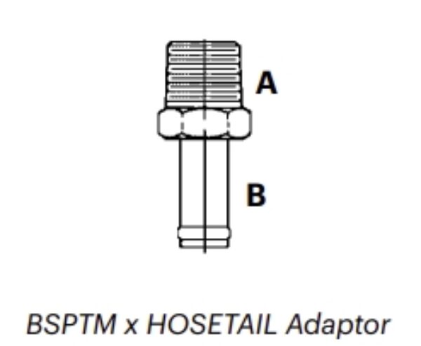 BH1M - BSPTM x HOSETAIL Adaptor