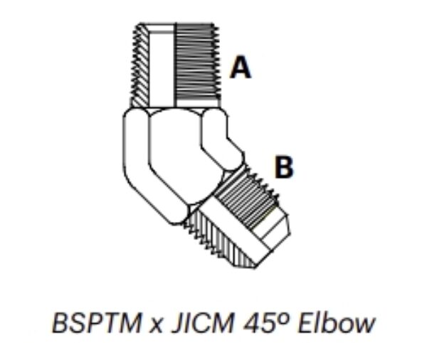 JB4M - BSPTM X JICM 45⁰ Elbow