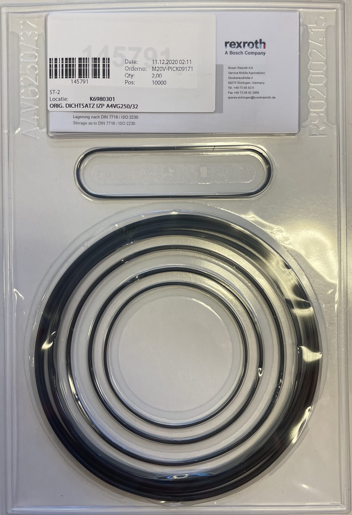 145791 / R902002415 A4VG250 SEAL KIT MJ Hydraulic Pty Ltd