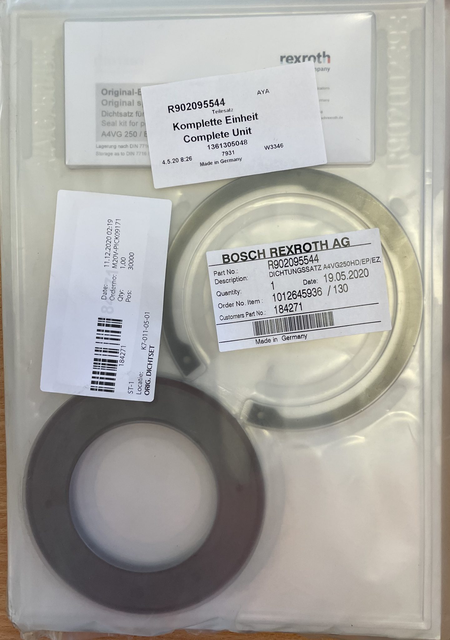 184271 / R902095544 A4VG250 SEAL KIT MJ Hydraulic Pty Ltd
