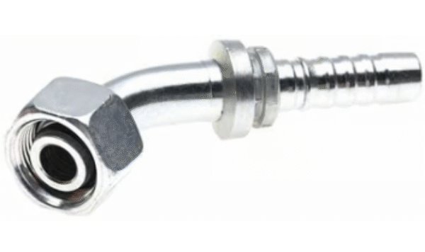 Metric Light Female DIN 24° Cone Swivel - 45° Bent Tube - Global Spiral