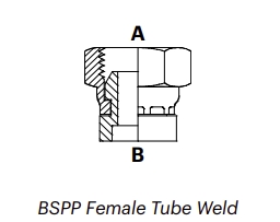 B25FS – BSPP Female Tube Weld