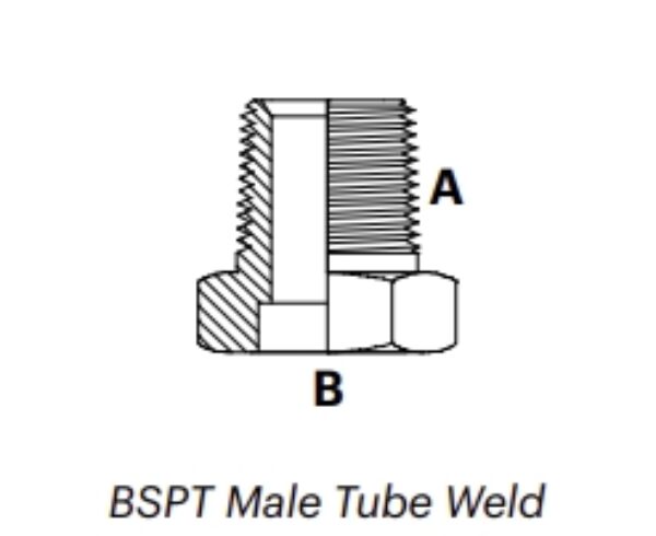 B25M - BSPT Male Tube Weld