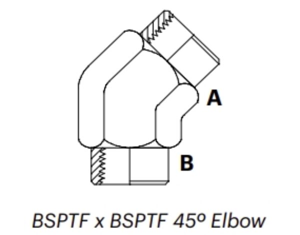 B4F - BSPTF x BSPTF 45º Elbow