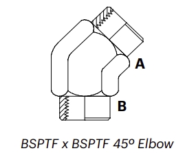 B4F – BSPTF x BSPTF 45º Elbow