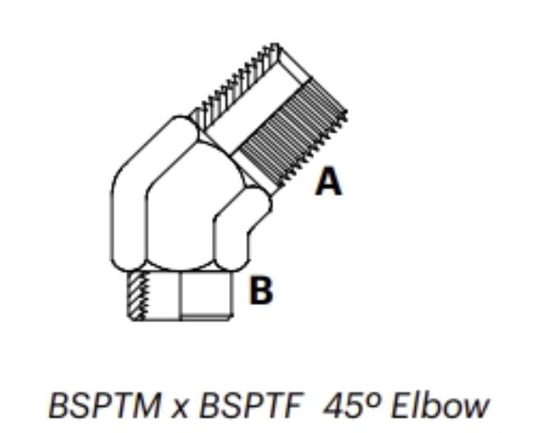 B4MF - BSPTM x BSPTF 45º Elbow