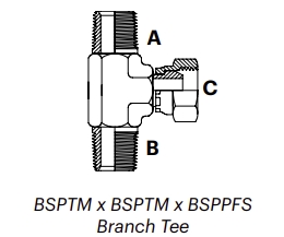 B5MFS – BSPTM x BSPTM x BSPPFS Branch Tee