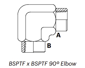 B9F – BSPTF x BSPTF 90º Elbow