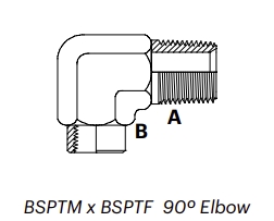 B9MF – BSPTM x BSPTF 90º Elbow