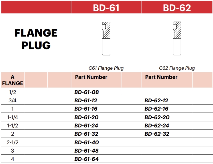 BD-61 - C61 Flange Plug