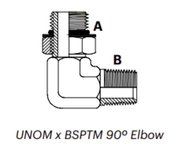 UNOM x BSPTM 90º Elbow