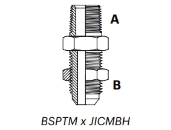 JB10M - BSPTM x JICMBH Bulkhead