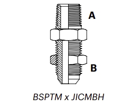 JB10M – BSPTM x JICMBH Bulkhead