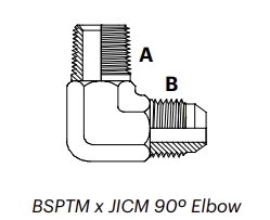 JB9M – BSPTM x JICM 90º Elbow