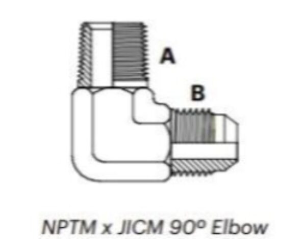 JN9M - NPTM x JICM 90º Elbow