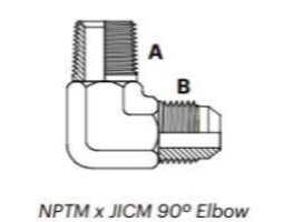 JN9M – NPTM x JICM 90º Elbow