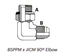 JP9M – BSPPM x JICM 90º Elbow