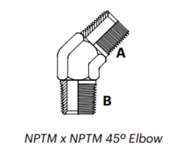 N4M - NPTM x NPTM 45º Elbow