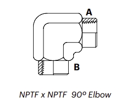 N9F – NPTF x NPTF 90º Elbow