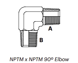 N9M – NPTM x NPTM 90º Elbow