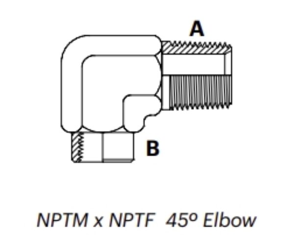 N9MF - NPTM x NPTF 45º Elbow