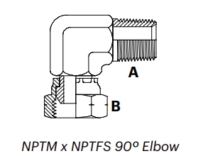 N9MFS – NPTM x NPTFS 90º Elbow