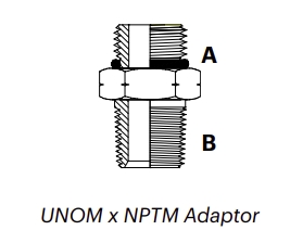 NU1M – UNOM x NPTM Adaptor