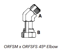 O4MFS – ORFSM x ORFSFS 45º Elbow