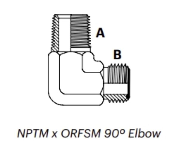 ON9M - NPTM x ORFSM 90º Elbow