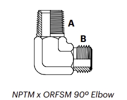 ON9M – NPTM x ORFSM 90º Elbow