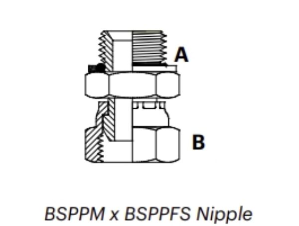 P1MFS - BSPPM x BSPPFS Nipple