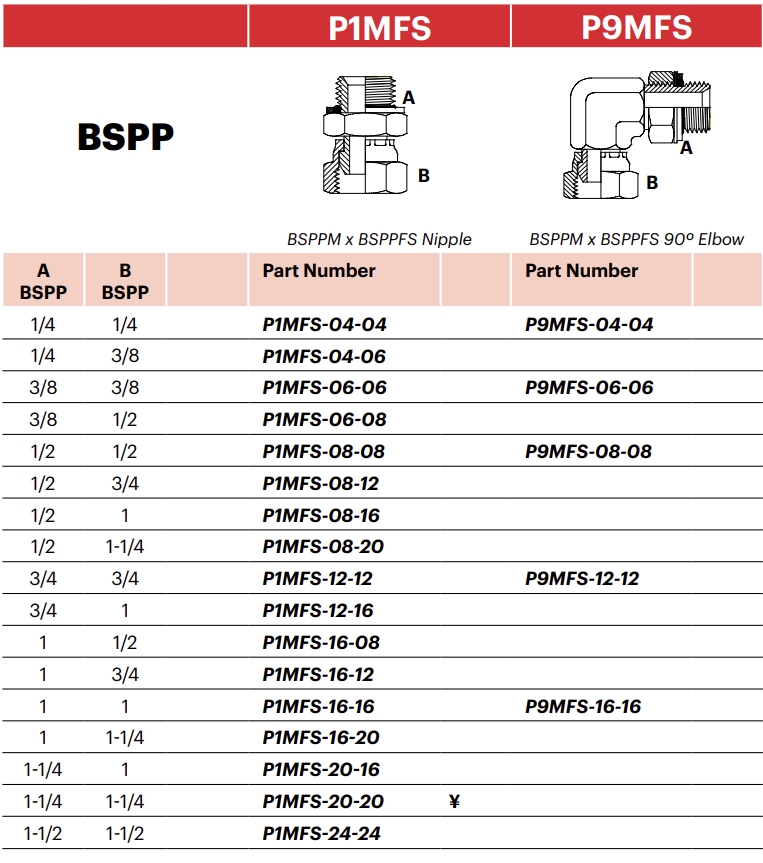 P1MFS - BSPPM x BSPPFS Nipple