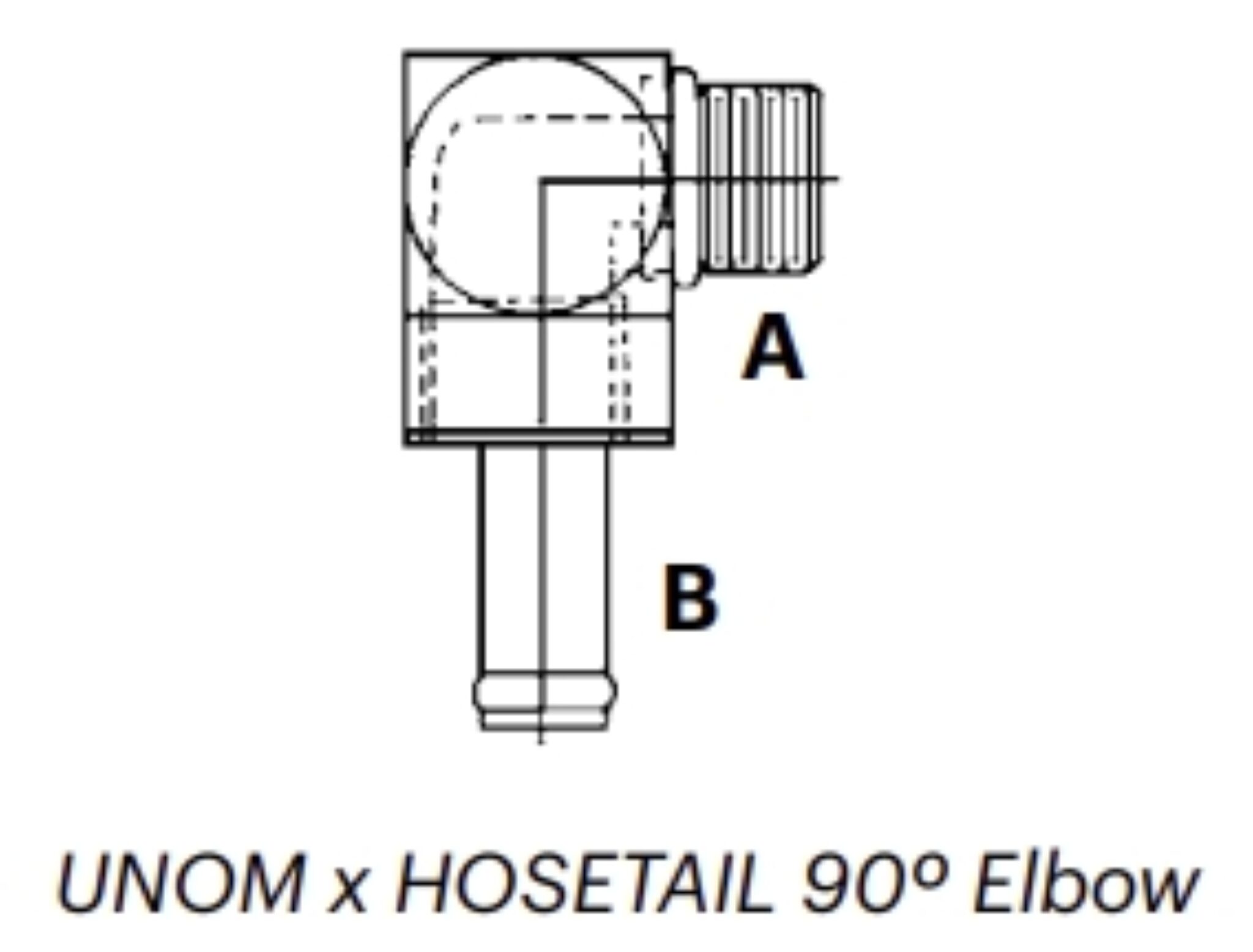 UH9M UNOM x HOSETAIL 90º Elbow MJ Hydraulic Pty Ltd