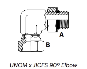 UJ9MFS – UNOM x JICFS 90º Elbow