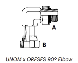 UO9MFS – UNOM x ORFSFS 90º Elbow